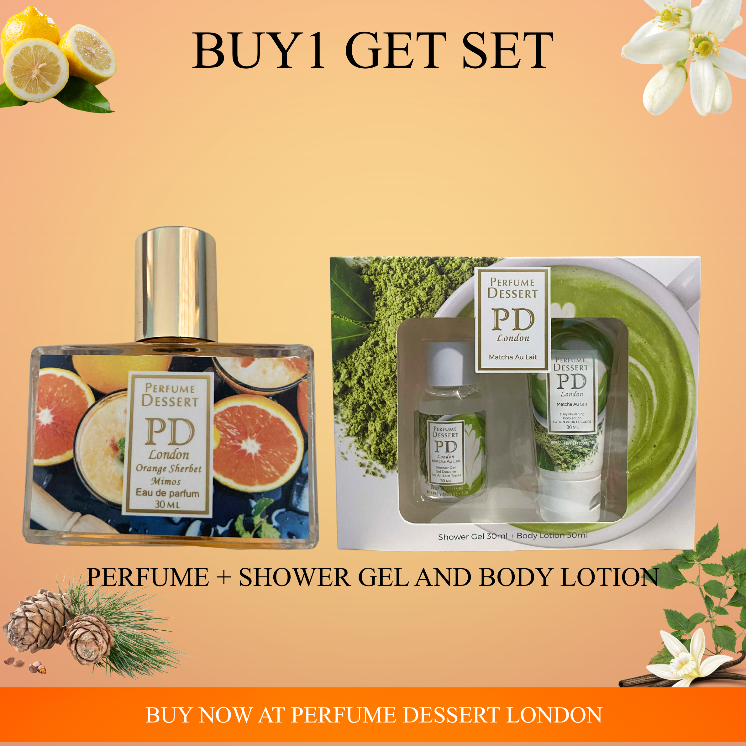ORANGE SHERBET MIMOSA 30ml GET MATCHA SET – Perfume Dessert London